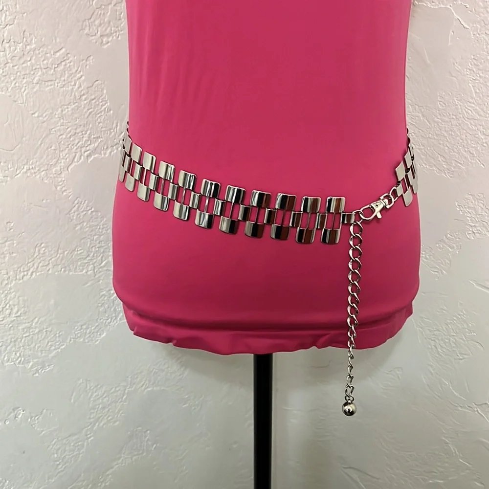NWOT Women’s Metal Silver Tone Belt - Picture 2 of 10